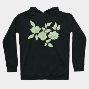 California Wild Rose Mustard and Mint Design Hoodie